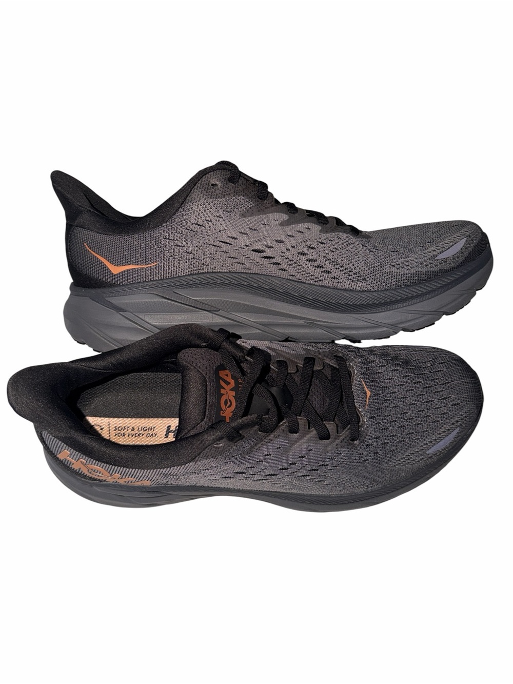 HOKA Clifton 8 Women's Gray Black Running Shoes Size 10B - Picture 2 of 10